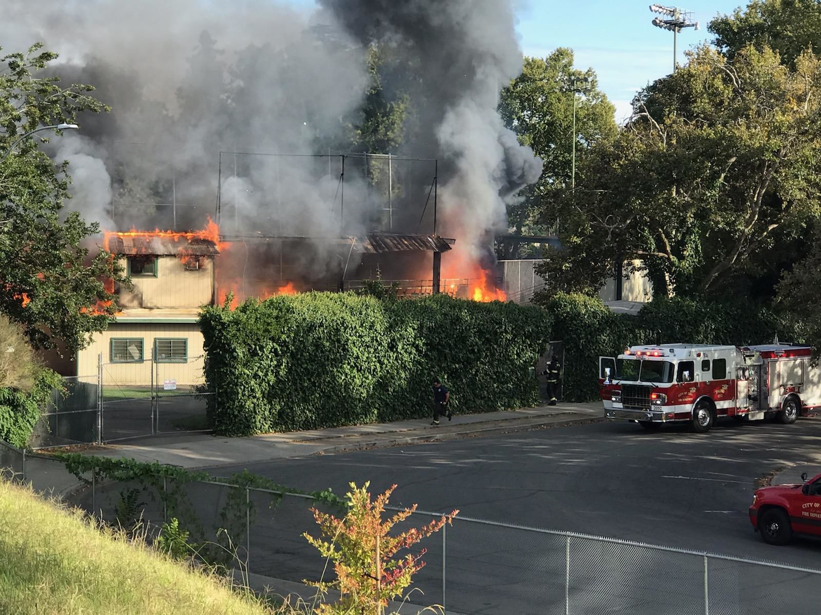 Fire reported at Zupo Field